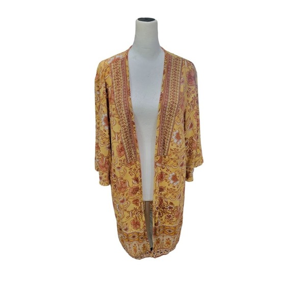 Knox Rose Women's Open Front Boho Floral Lightweight Cardigan Size M/L - Picture 1 of 12